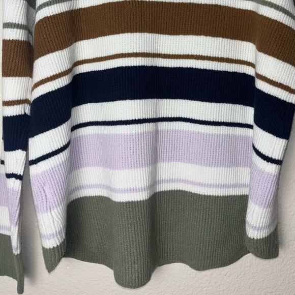 NEW Carve Designs Rockvale Sweater Cowl Neck Striped Thumb Holes Women's Size L - Picture 13 of 16